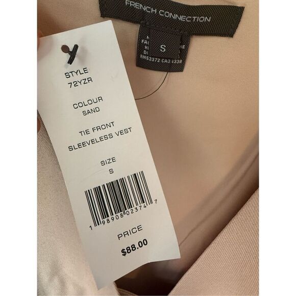 French Connection Tie Front Vest Size S - Picture 6 of 10